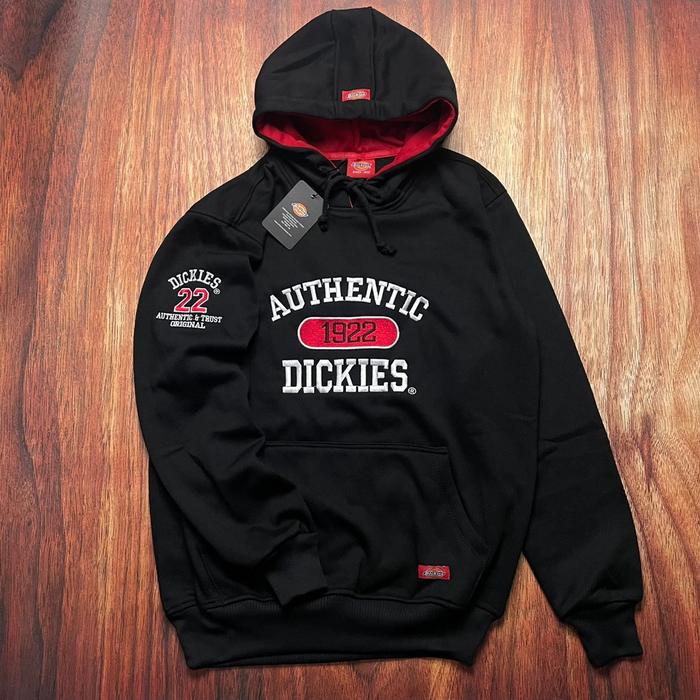 SWEATER PRIA TERBARU HOODIE DICKIES AUTHENTIC HITAM BORDIR TIMBUL