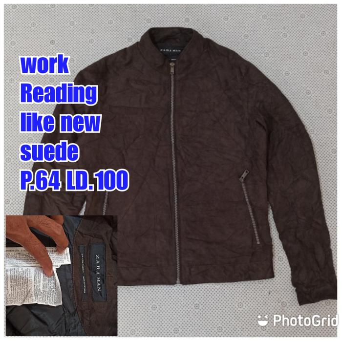 jaket work kerja casual Reading motor touring suede zara man