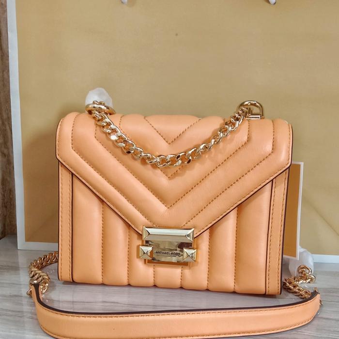 Jual M1chael K0rs MK Butik Whitney Small Shoulder Leather Cantaloupe