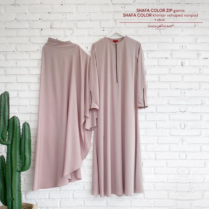 Shafa Color Zip SAND (Gamis & Khimar) Shafa Jilbab