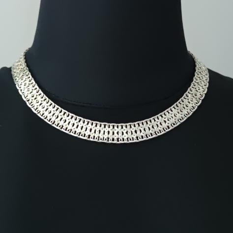 Vintage Monet Exquisite Silvertone Necklace Kalung A35
