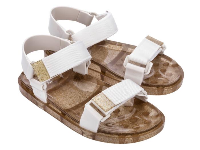 BACK Sepatu Sandal Wanita Melissa Papete Wide Ad Clear Rice Husk/White