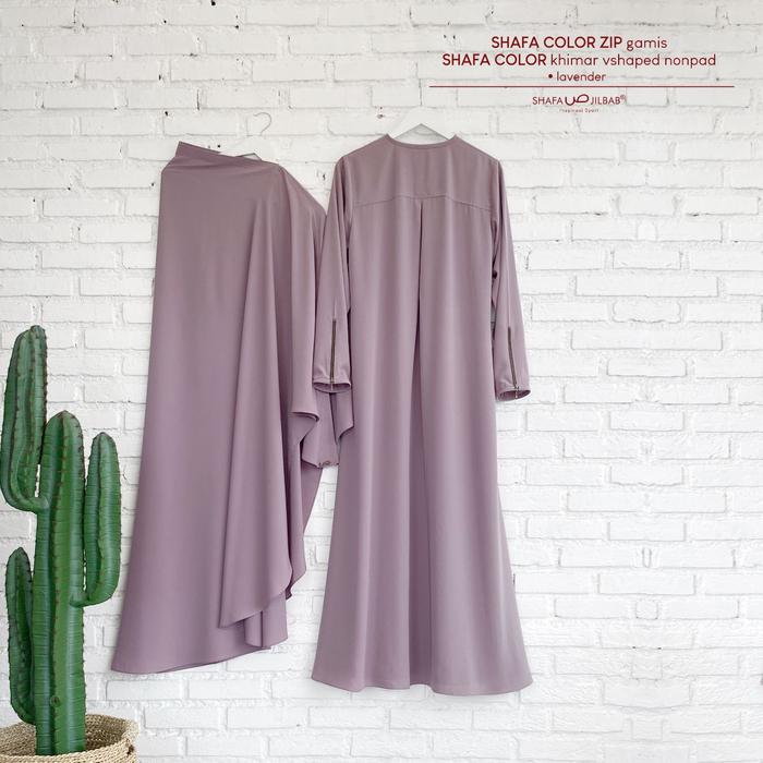 Shafa Color Zip LAVENDER (Gamis & Khimar) Shafa Jilbab