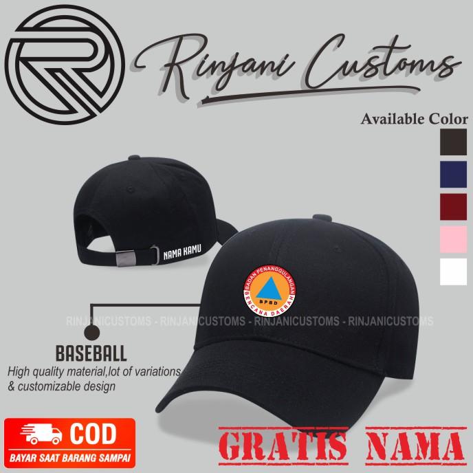 TOPI BASEBALL BPBD GRATIS NAMA, NAMA DAERAH DAN MASKER