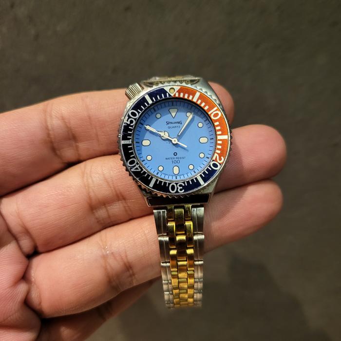 Vintage Rare Citizen Spalding Bullhead Pepsi Ladies Diver Langka