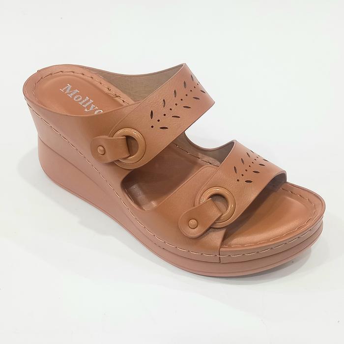sandal mollyca wanita ban 2 wedges