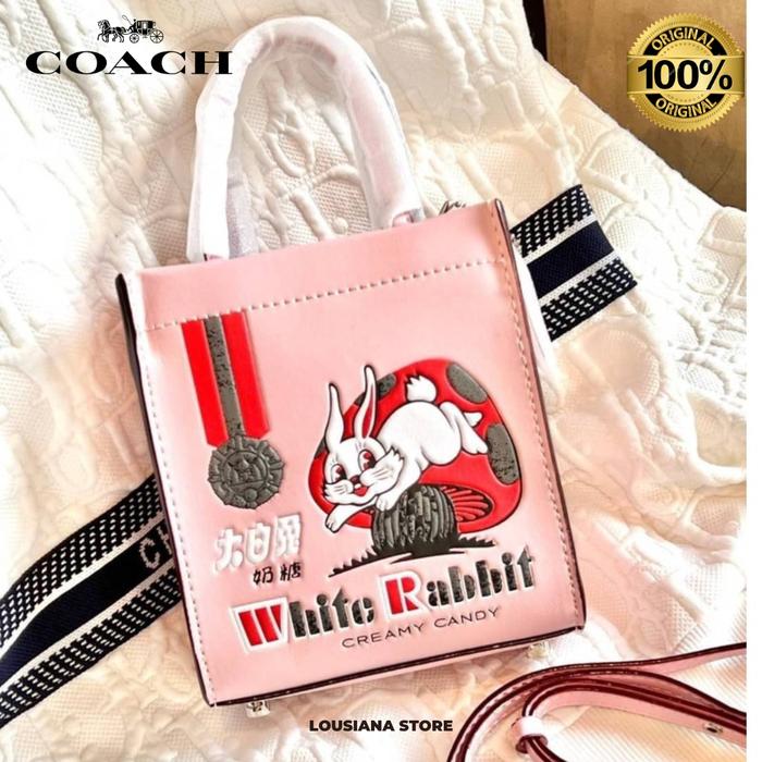 Coach Rabbit Mini Cashin Tote Bag Pink
