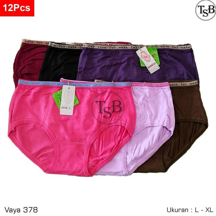 (12 Pcs) Celana Dalam Wanita Vaya 378 CD Wanita Warna Celana Dalam