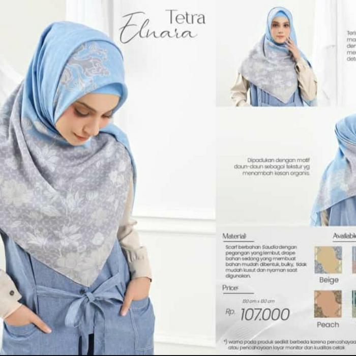 Rabbani Kerudung Tetra Elnara Jilbab Hijab Segiempat Motif