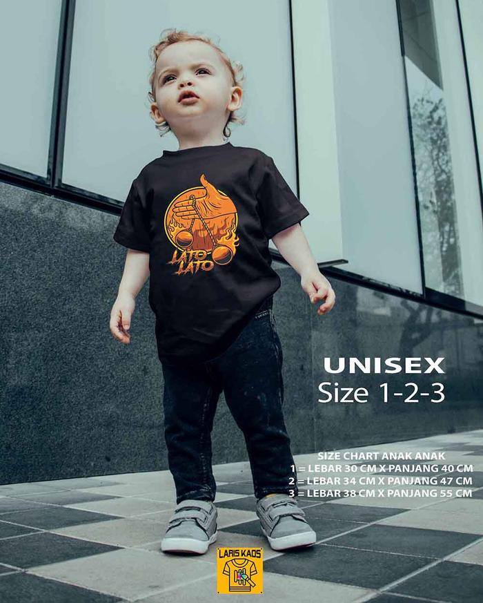 BAJU ANAK LATO LATO TERVIRAL 1-8TAHUN UNISEX HITAM Dan MAROON