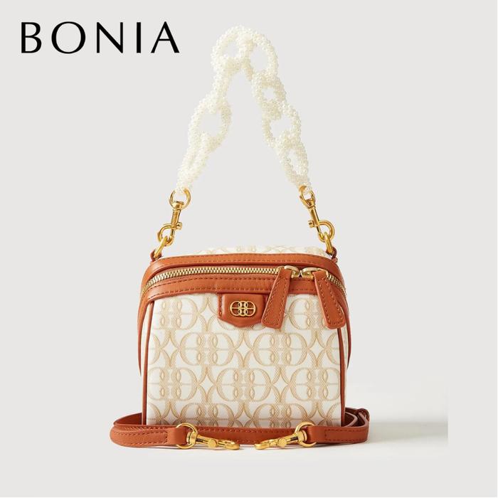 Bonia - La Luna Monogram Crossbody Sling Bag White
