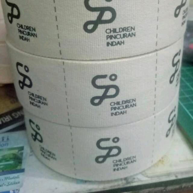 Sablon pita katun lebar 5cm merek kaos seper