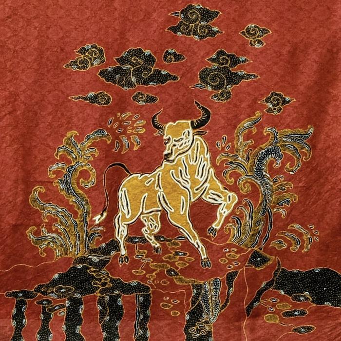Batik Tulis Asli Motif Banteng Merah Sincia Sutra ATBM Kemeja Pria XXL