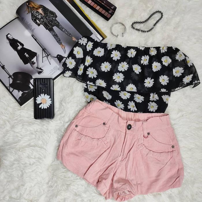 Hotpants Short Pants Pink Corduroy Thrift Shop Preloved Murah