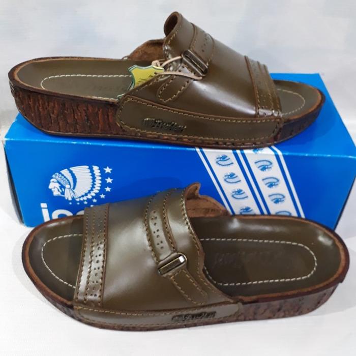 Sandal kulit asli indian 437 Olive.original asli by indian