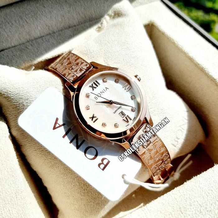 JAM TANGAN WANITA BONIA SAPPHIRE BNB10566-2553 ROSEGOLD SILVER ORIGINA