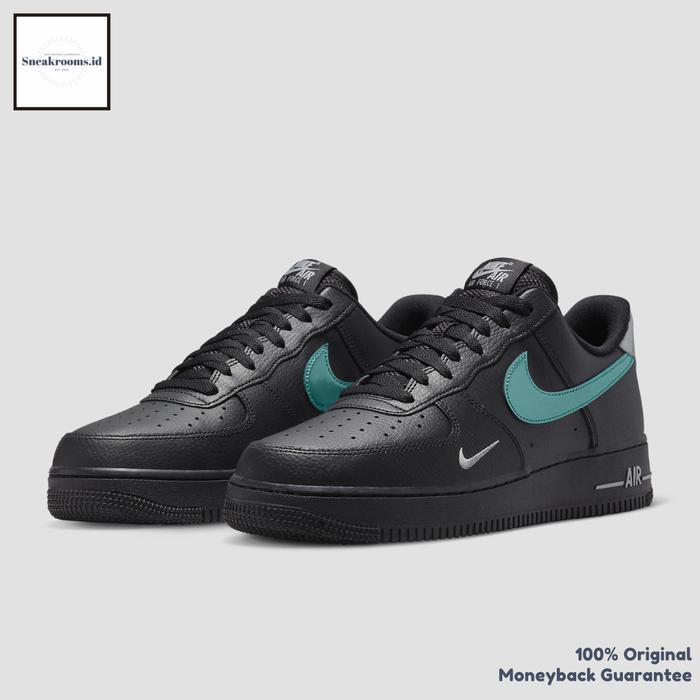 Nike Air Force 1 '07 Black Blue Lightning Original Resmi (100% Authentic)