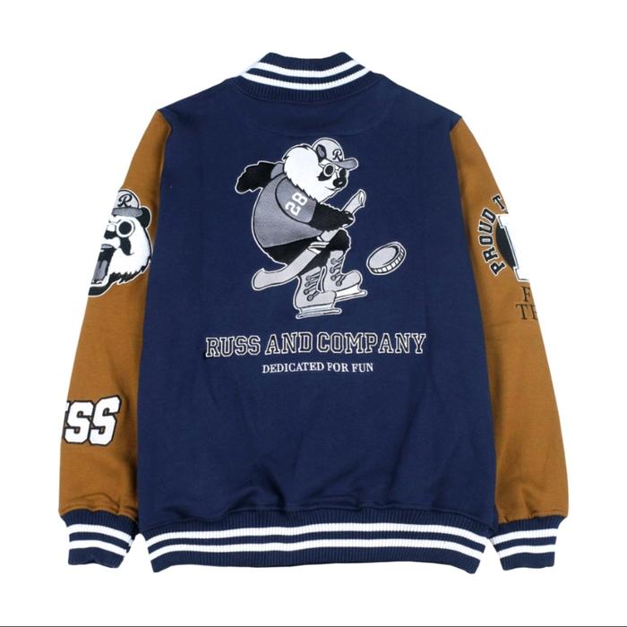 Russ Jacket Varsity pria Funda Navy Blue