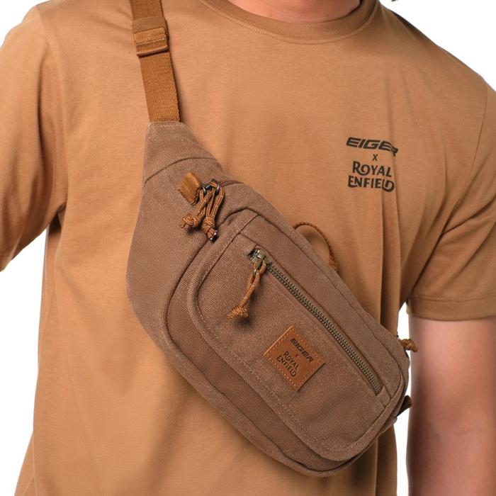 Tas Pinggang Eiger Exre Leicester Waist Bag Tas Selempang Sling Bag Canvas Pria Waistbag Hitam