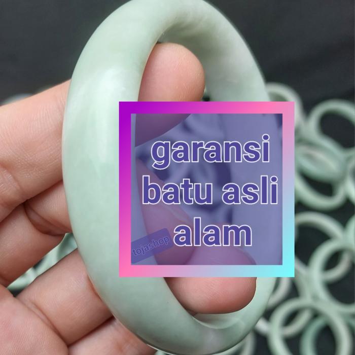 gelang bangle giok china asli alam bukan plastik ataupun resin