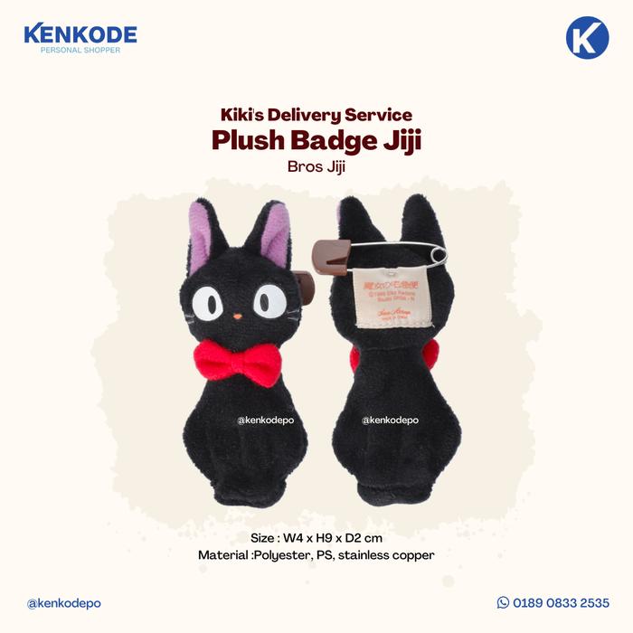 Kiki's Delivery Service Plush Badge Jiji Bros Enamel Pin Studio Ghibli