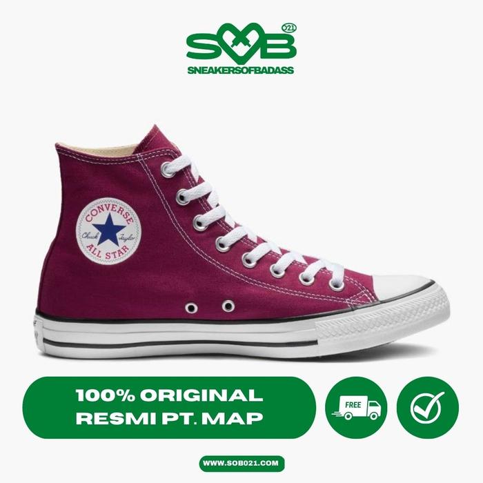 Sepatu Sneakers Converse Chuck Taylor All Star Hi Maroon - M9613C