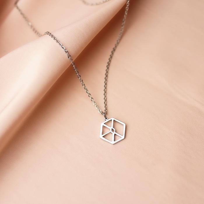 kalung exo kpop titanium silver anti karat kalung logo exo