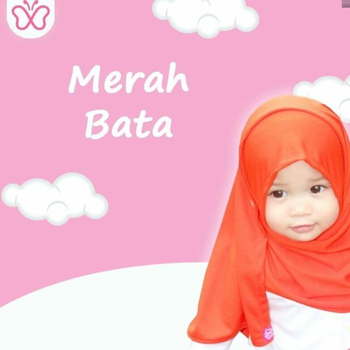 Jilbab Anak Pashmina Instan Anak Merah Bata XS