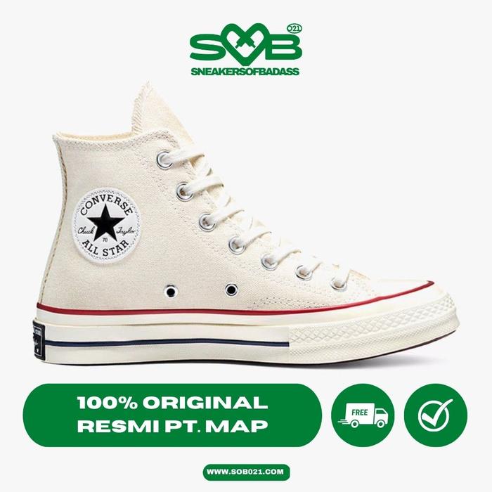 Sepatu Sneakers Converse Chuck 70 (M) Parchment/Garnet/Egret - 162053C