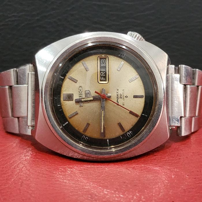 SEIKO 5 SPORTS 70 6119-6020 AUTOMATIC SALMON DIAL Not Rolex Omega
