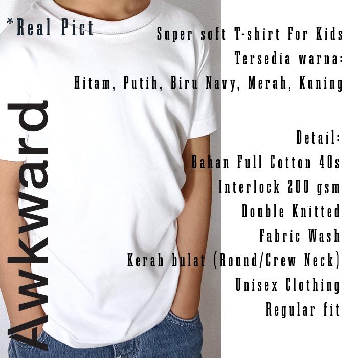 Kaos Polos Anak Katun Ultra Soft 40s Interlock