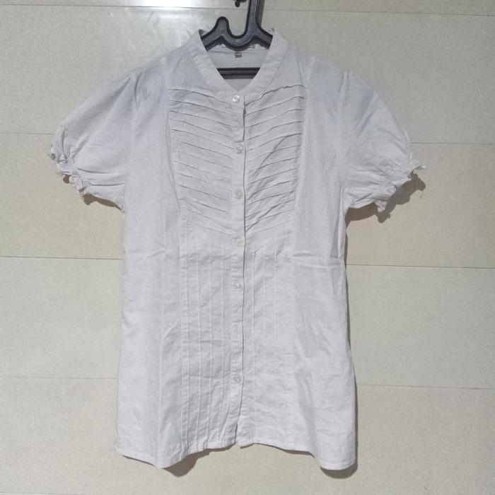 blus putih wanita ann design