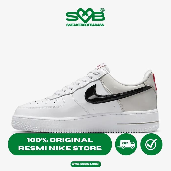 Sepatu Sneakers Nike AF1 07 Low Patent Swoosh Light Iron - DQ7570-001