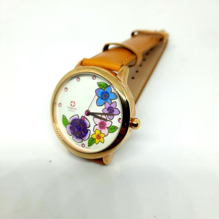 Jam tangan Ladies Zegarek flower Blossom Brown