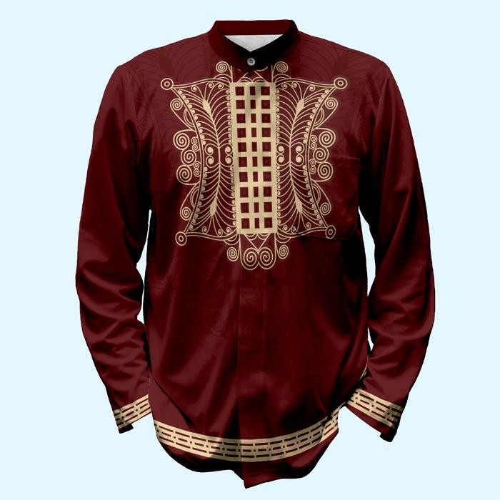Baju Koko Jersey Muslim Koko Merah Maroon Pria Bahan Adem Alus