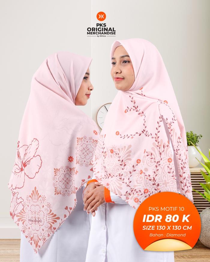 PKS Merchandise | PKS Motif 10 Hijab Voal Segi Empat PKS