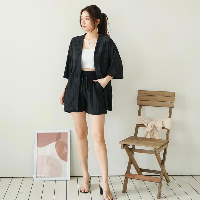 SETELAN WANITA ONE SET OUTER CELANA WANITA TERBARU KNIT WAFFLE UNIQLO