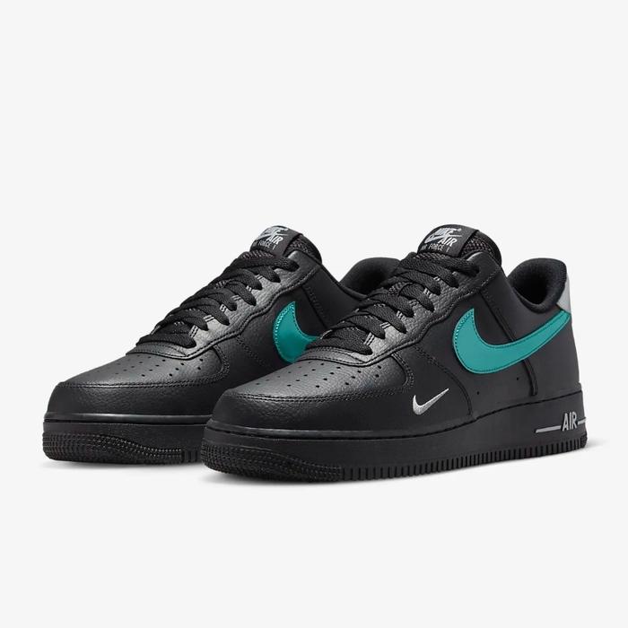 Sepatu Nike Air Force 1 '07 Black Blue Lightning Original Authentic