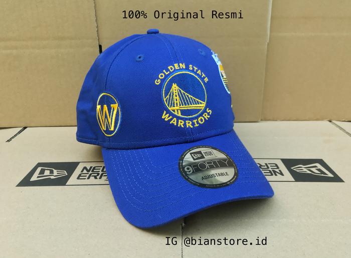 Topi New Era 9Forty Golden State Warriors League Multi Logos Blue Cap
