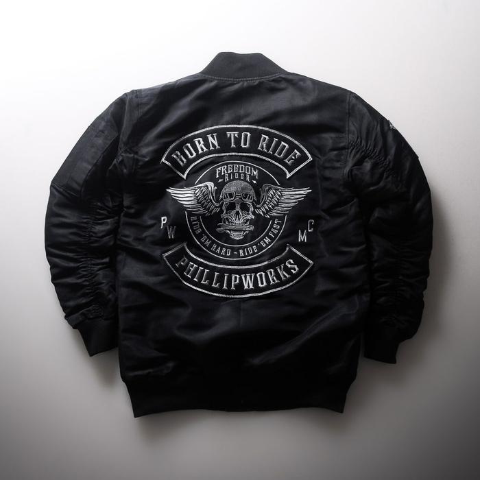 JAKET BOMBER BORN TO RIDE PHILLIP WORKS