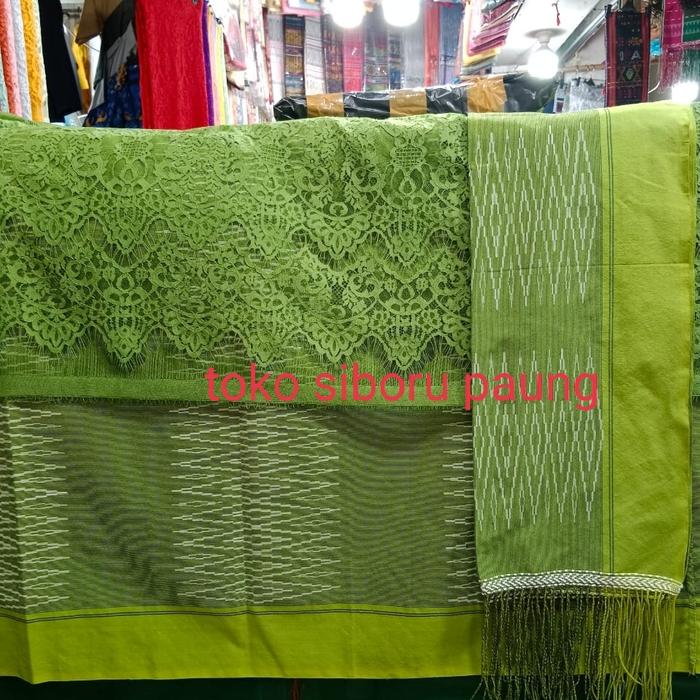Set sibolang rasta dan brokat Fatmawati hijau army