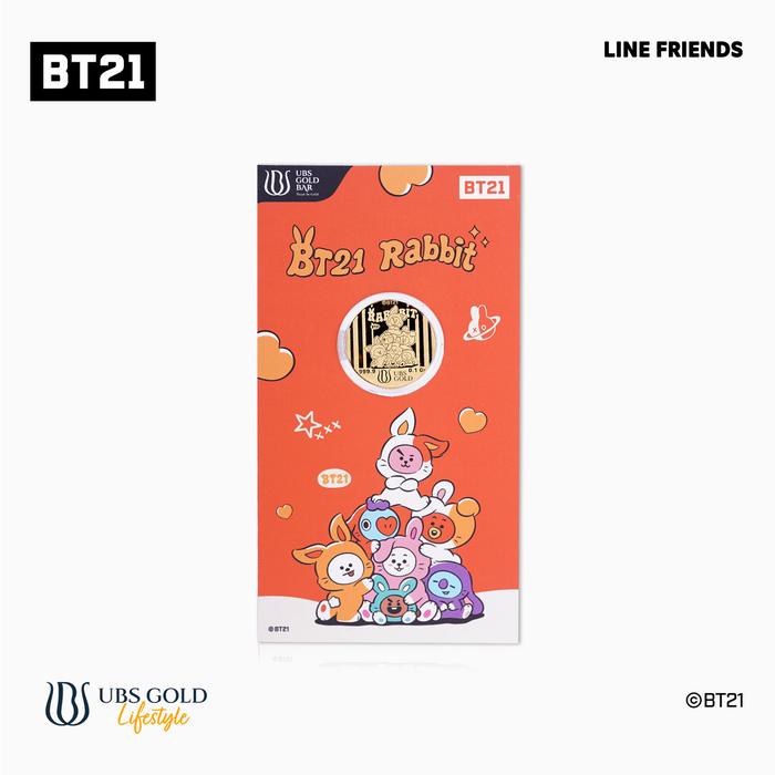 Logam Mulia Rabbits BT21 Logam Mulia Emas Asli 24 karat 999,9%