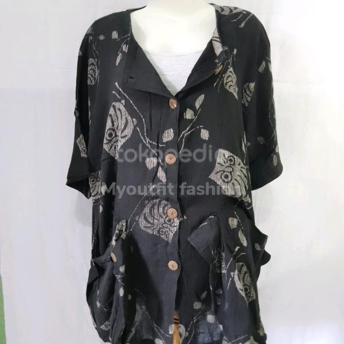 outer kemeja lengan pendek jumbo