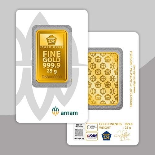 LOGAM EMAS ANTAM 25 GR KEMASAN PRESS