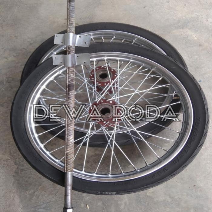 Roda jari jari + As + Klem 2 pcs