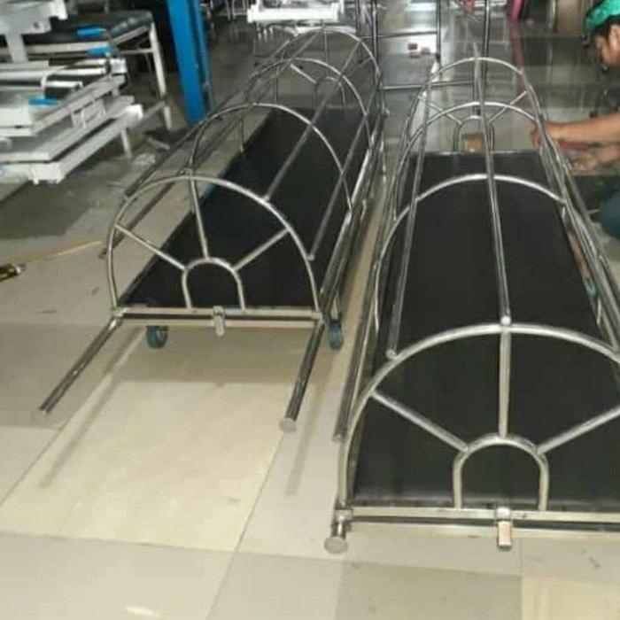 keranda mayat ss / Keranda jenazah stainless di lengkapi roda