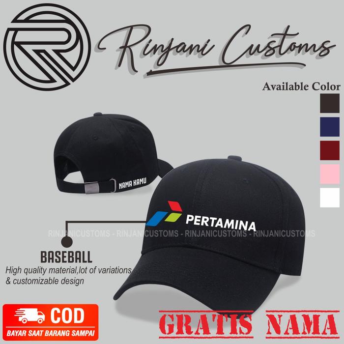 TOPI BASEBALL PERTAMINA GRATIS PAKAI NAMA DAN MASKER - PERTAMINA BUMN