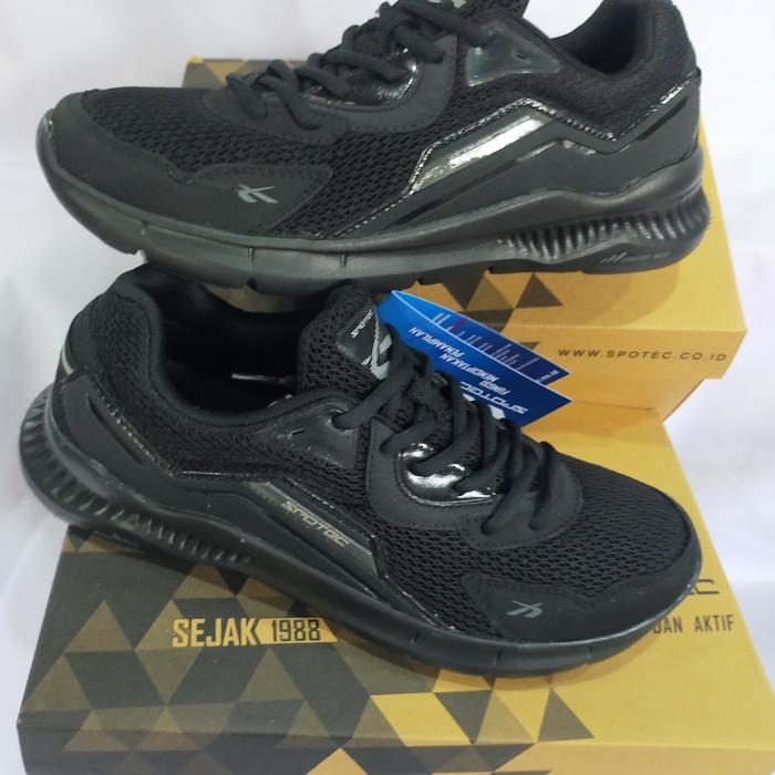 Sepatu Sneakers pria full black SPOTEC Versa /Sepatu sekolah original