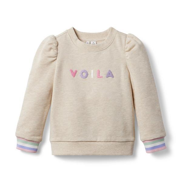 Janie and Jack Voila Puff Sleeve Sweatshirt