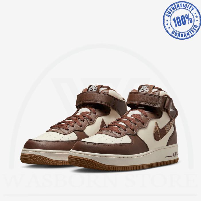 " NIKE AIR FORCE 1 MID BROWN PLAID "